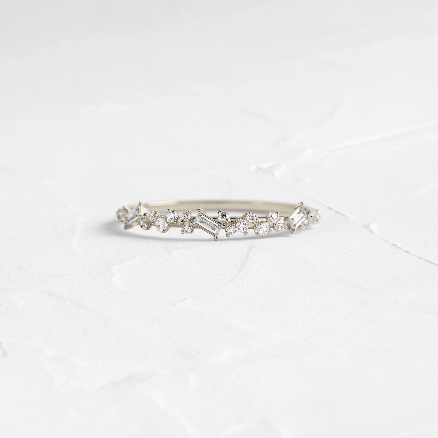 Sprinkle of Sugar Bezel Ring in Baguette Cut Diamond