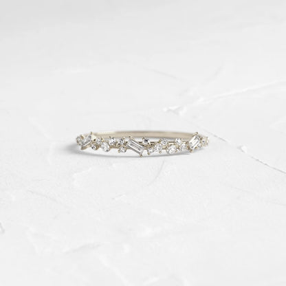 Sprinkle of Sugar Bezel Ring in Baguette Cut Diamond