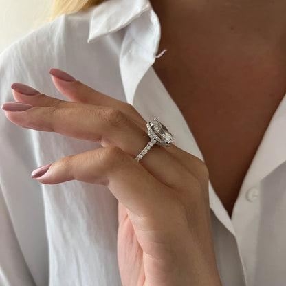 Alina Oval Hidden Halo Engagement Ring