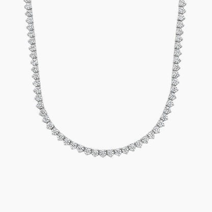 Perfect Three-Prong Lab Diamond Tennis Necklace in 18K Gold