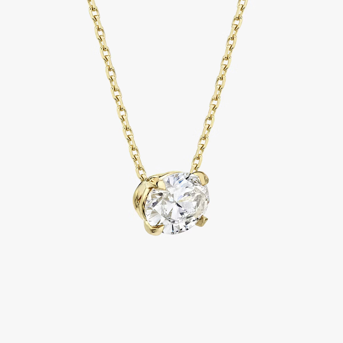 1.50 Carat Oval Solitaire Necklace