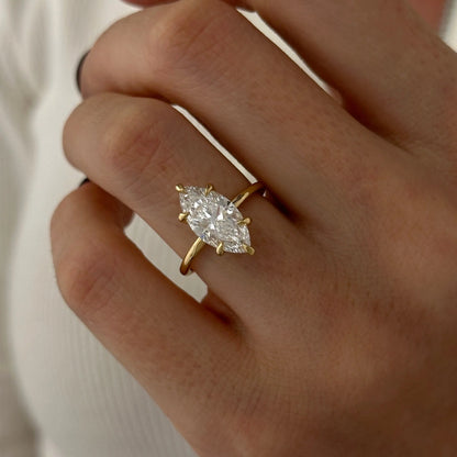 Isabella Marquise Hidden Halo Engagement Ring