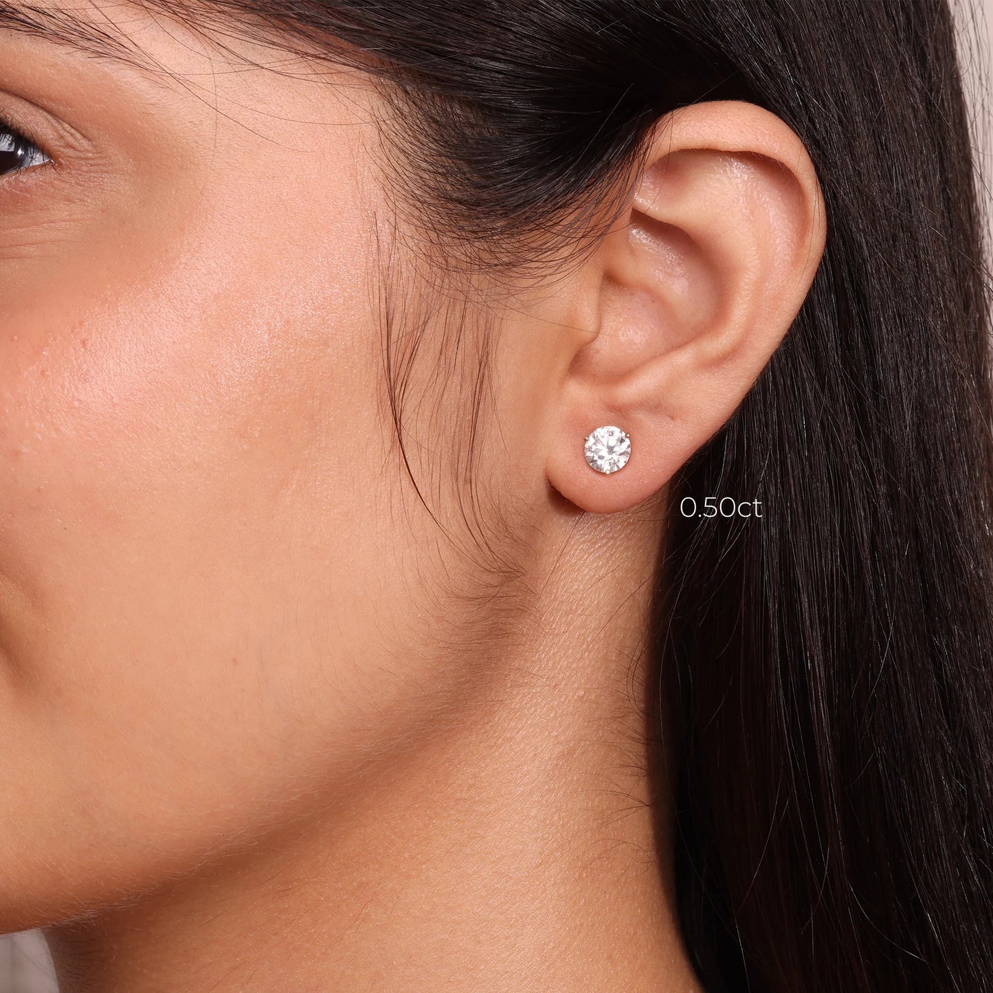 EVE Round Prong Solitaire Studs 18KT Gold