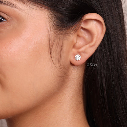 EVE Round Prong Solitaire Studs 18KT Gold