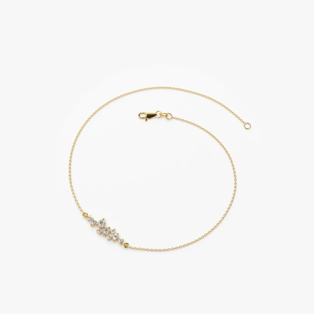 14k Diamond Cluster Bracelet