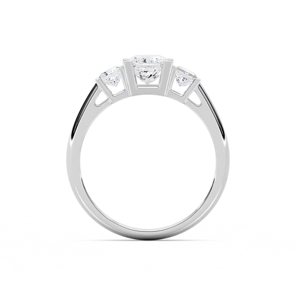 Classic Princess Three Stone Ring