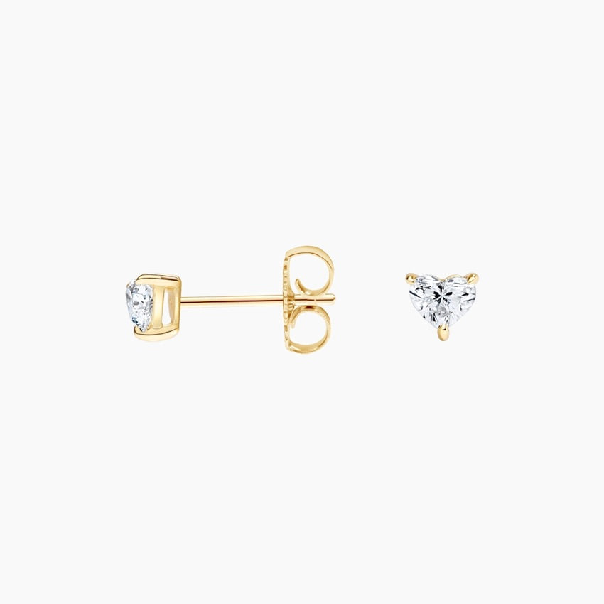 Heart Lab Diamond Stud Earrings (1/4 ct. tw.) in 14K Yellow Gold