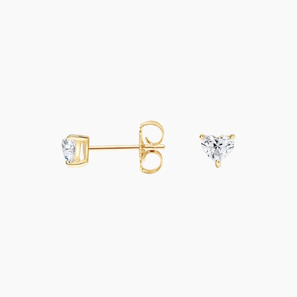 Heart Lab Diamond Stud Earrings (1/4 ct. tw.) in 14K Yellow Gold