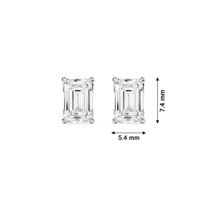 Emerald-Cut Solitaire Stud Earrings