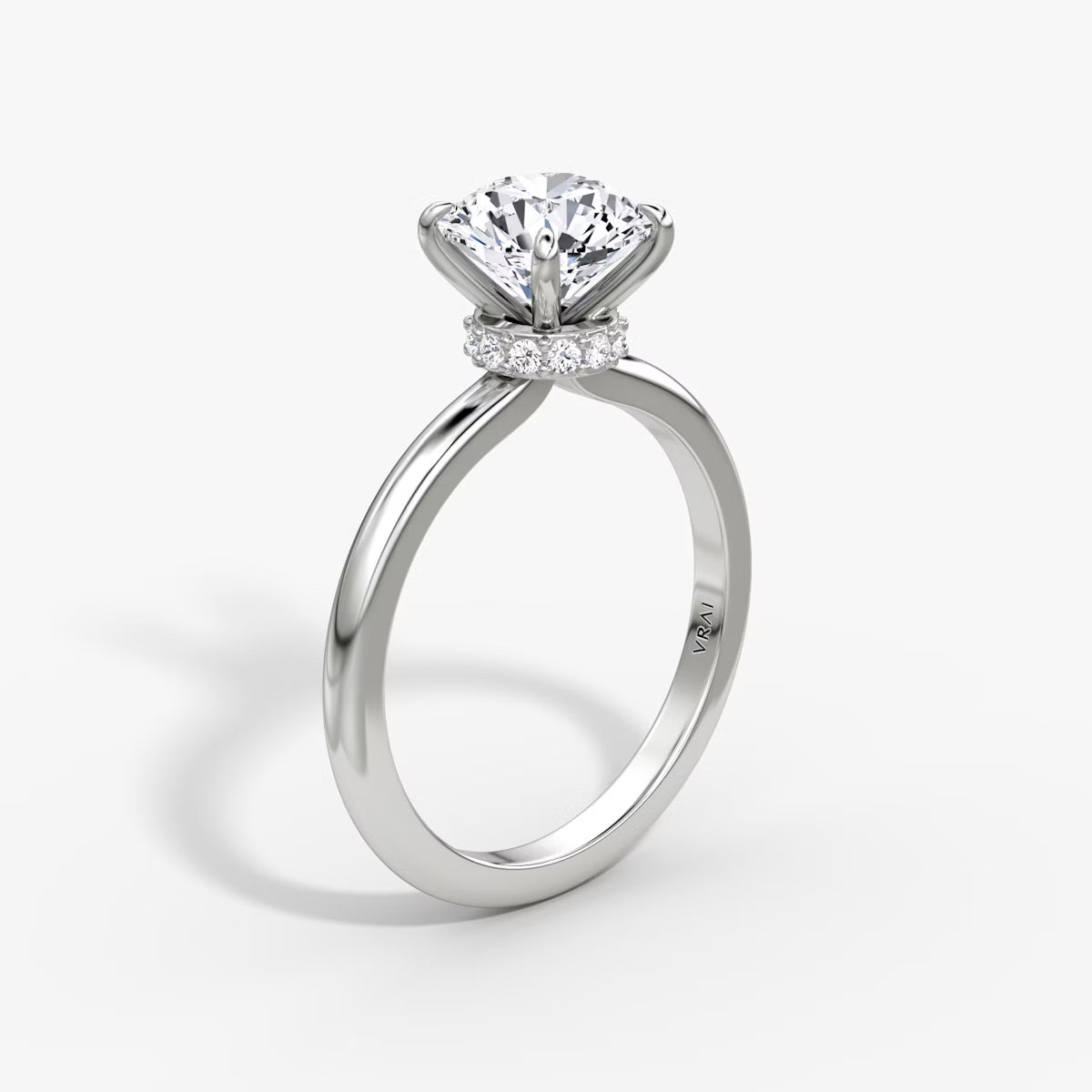The Veiled Halo 1 Carat Round Brilliant Yellow Gold Engagement Ring