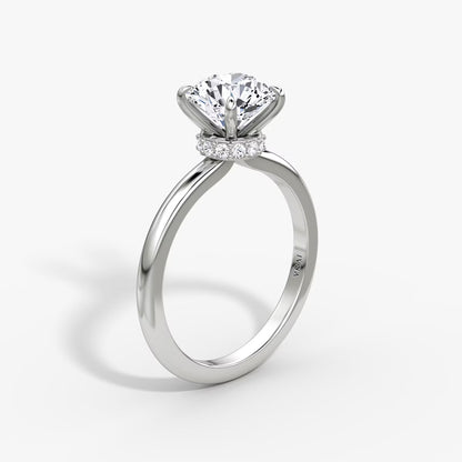 The Veiled Halo 1 Carat Round Brilliant Yellow Gold Engagement Ring