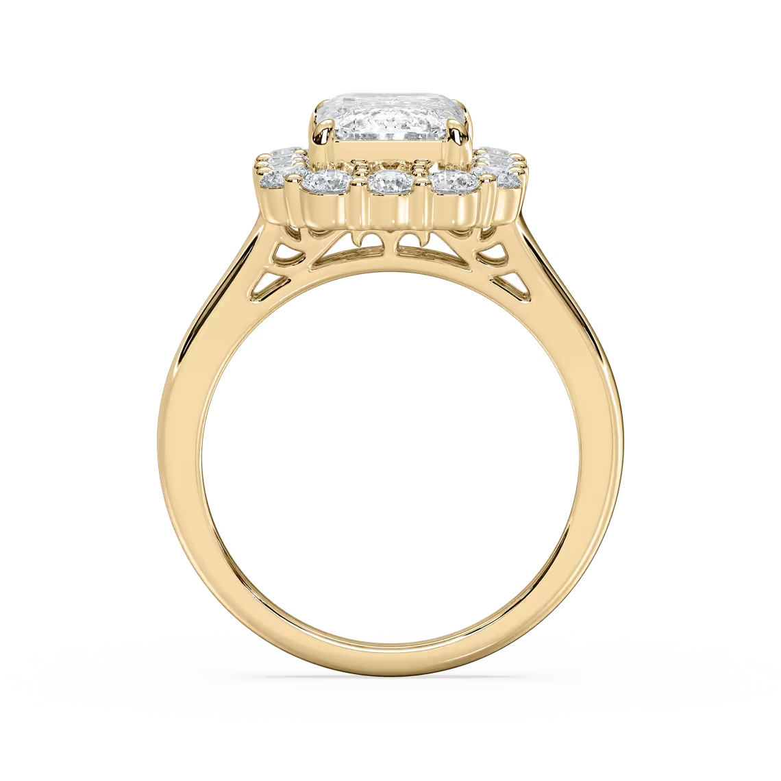 Thea Halo Emerald Engagement Ring