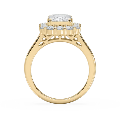 Thea Halo Emerald Engagement Ring