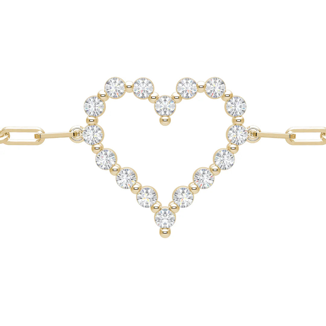 Floating Diamond Heart Bracelet 0.56 ctw