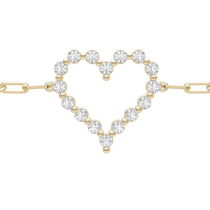 Floating Diamond Heart Bracelet 0.56 ctw