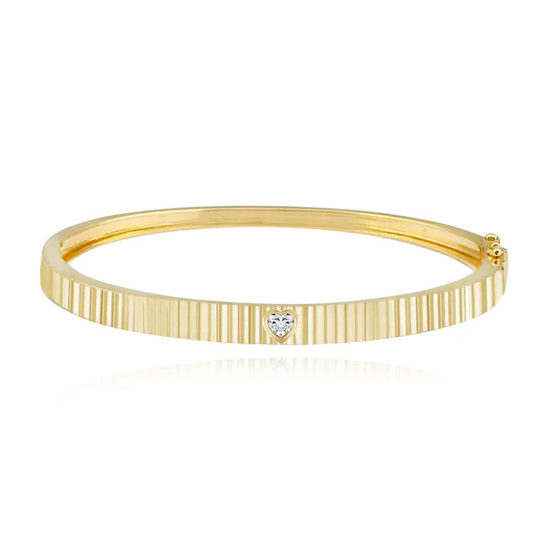 THICK FLUTED DIAMOND BANGLE