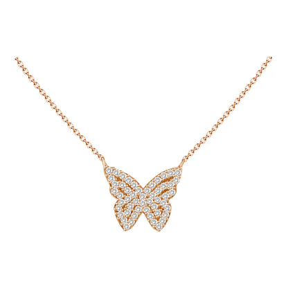 Dainty Diamond Butterfly Necklace