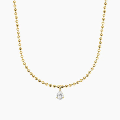 Lab Diamond Solitaire Bead Chain Pendant (0.40 ct. tw.) in 14K Gold