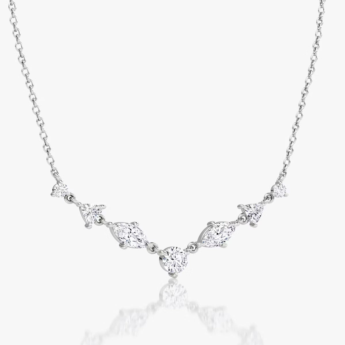 Mixed Shape Linked Tennis Necklace