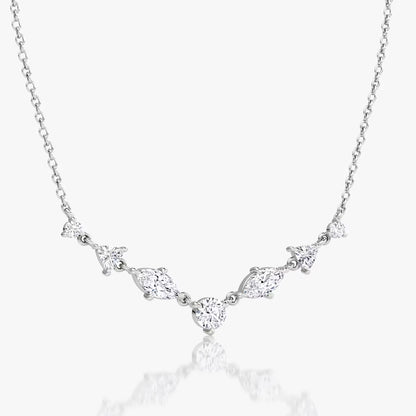 Mixed Shape Linked Tennis Necklace