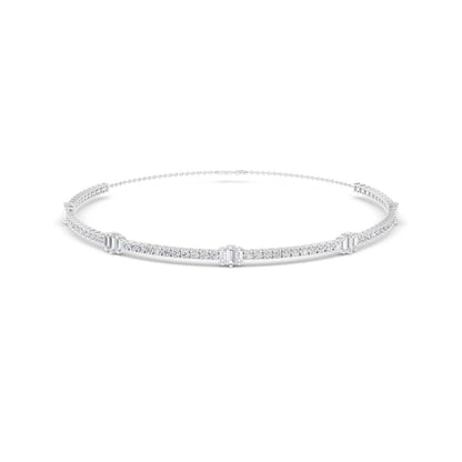 10.76 Carat Round & Baguette Lab Grown Diamond Tennis Choker Necklace