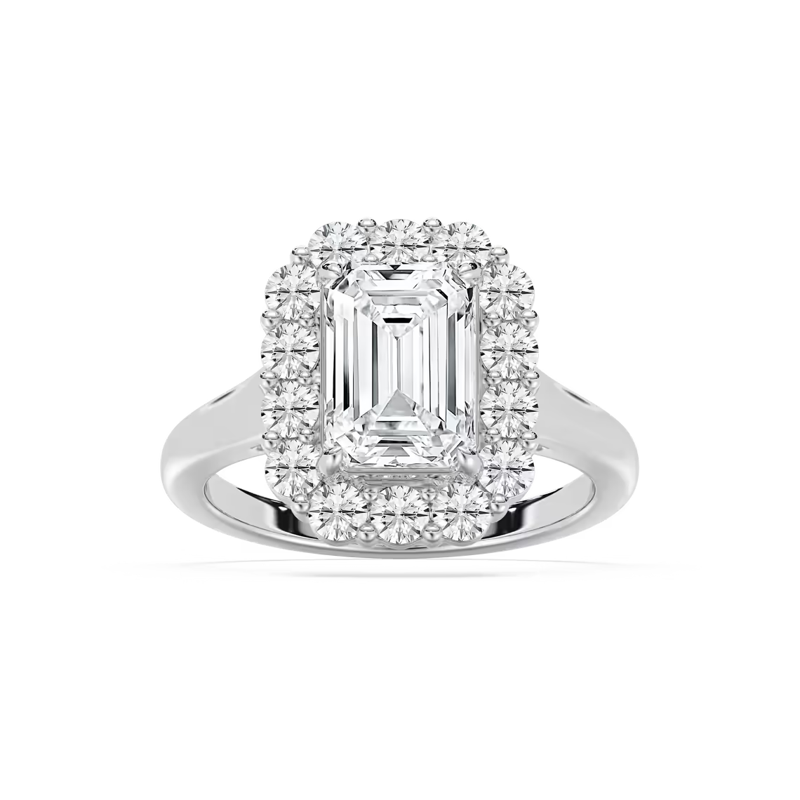 Thea Halo Emerald Engagement Ring