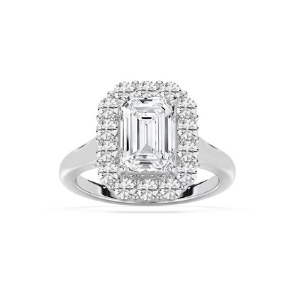 Thea Halo Emerald Engagement Ring