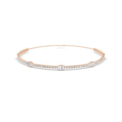 10.76 Carat Round & Baguette Lab Grown Diamond Tennis Choker Necklace
