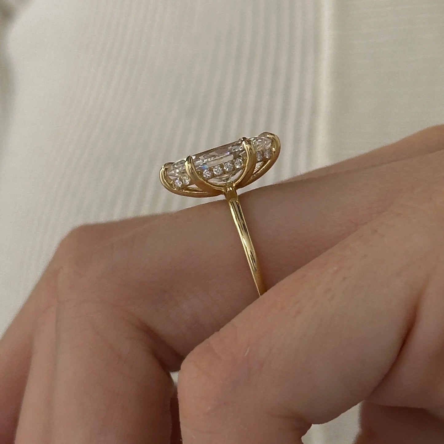 Isabella Marquise Hidden Halo Engagement Ring
