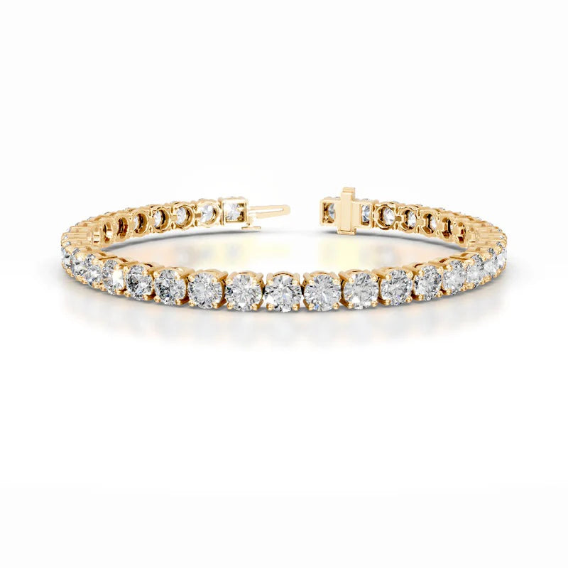 Belle 15 CT Round Tennis Lab Grown Diamond Bracelet - 14K Yellow Gold