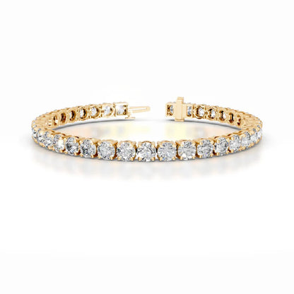 Belle 15 CT Round Tennis Lab Grown Diamond Bracelet - 14K Yellow Gold