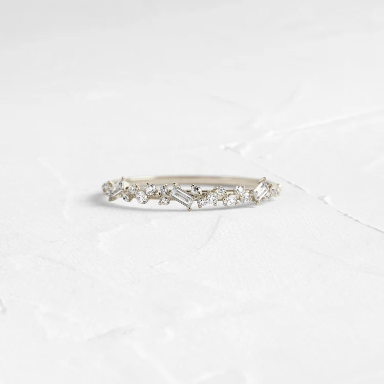Sprinkle of Sugar Bezel Ring in Baguette Cut Diamond