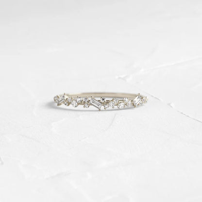 Sprinkle of Sugar Bezel Ring in Baguette Cut Diamond
