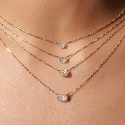 1.50 Carat Oval Solitaire Necklace