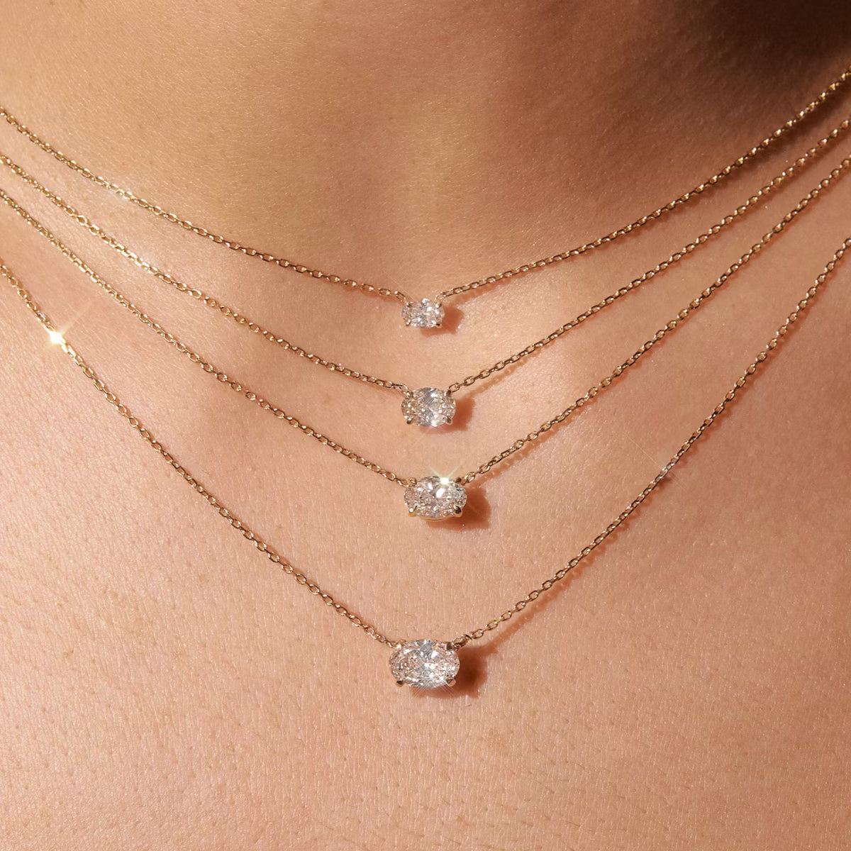 0.75 Carat Oval Solitaire Necklace
