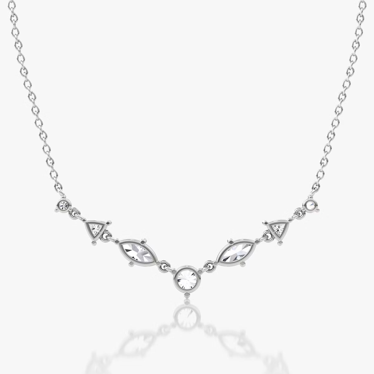 Mixed Shape Linked Tennis Necklace