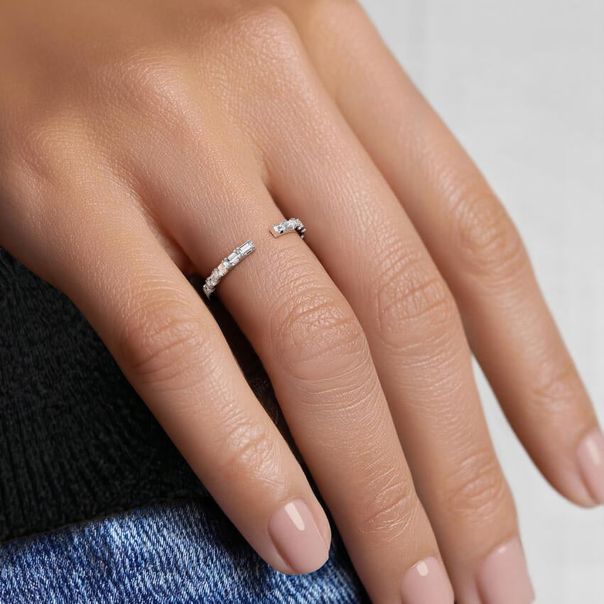 Emma Baguette Diamond Open Ring