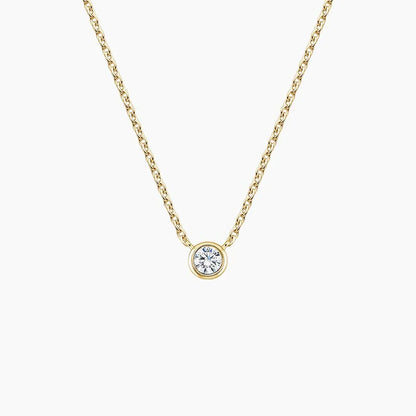 Lab Diamond Bezel Solitaire Pendant in 14K Yellow Gold