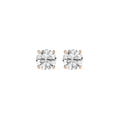 Hidden Halo Round Diamond Earrings
