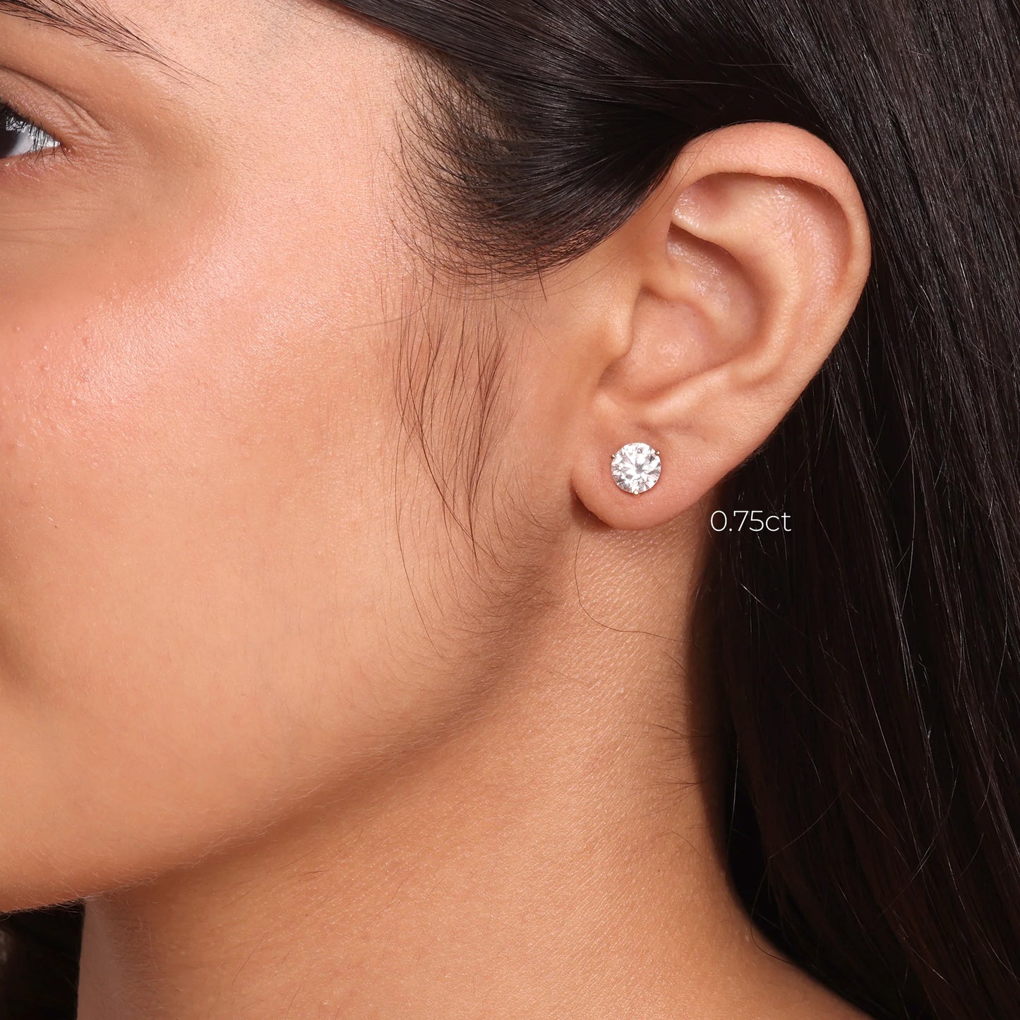 EVE Round Prong Solitaire Studs 18KT Gold