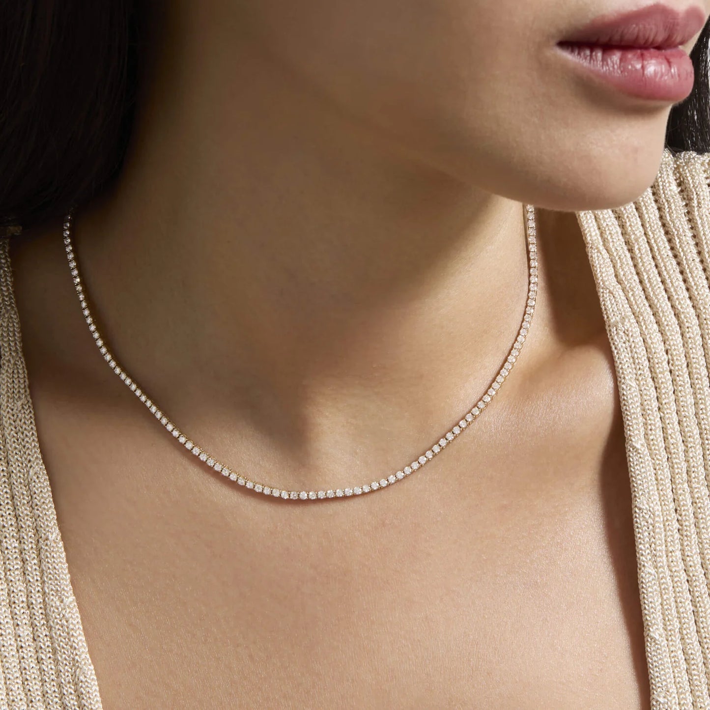 6.65 Carat Unflippable Tennis Necklace