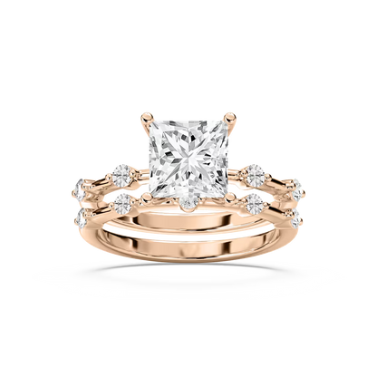 Mila Princess Cut Wedding Set