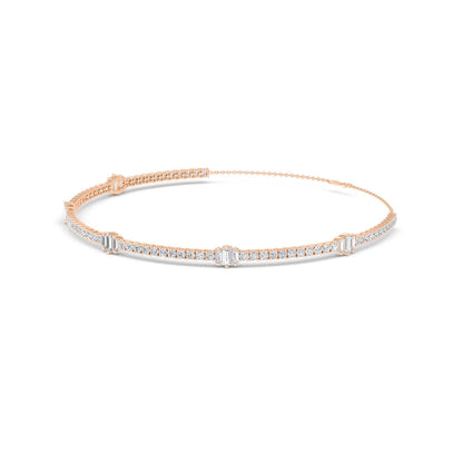 10.76 Carat Round & Baguette Lab Grown Diamond Tennis Choker Necklace