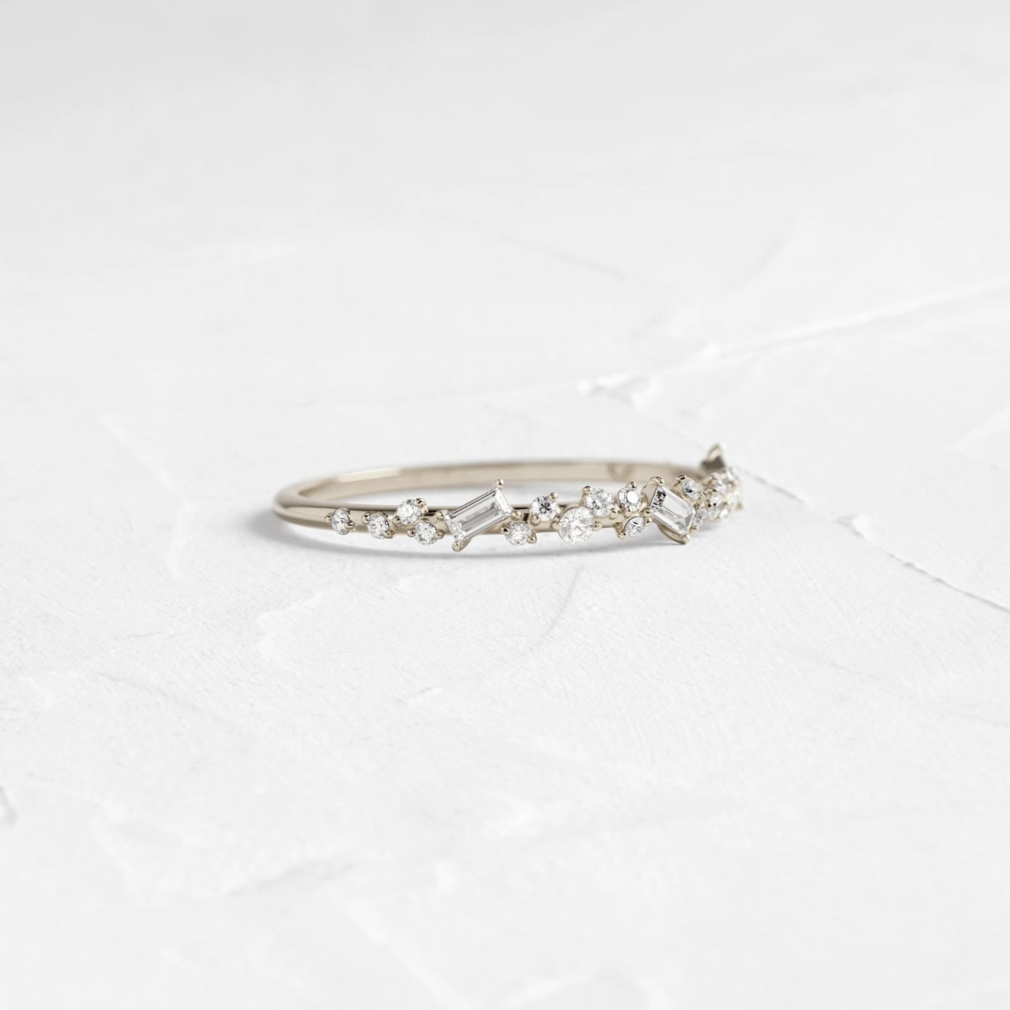 Sprinkle of Sugar Bezel Ring in Baguette Cut Diamond