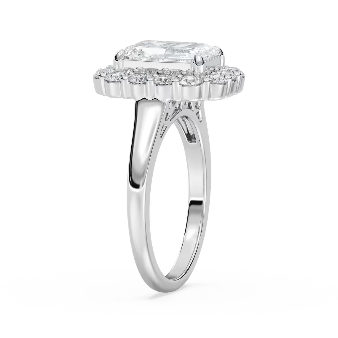 Thea Halo Emerald Engagement Ring