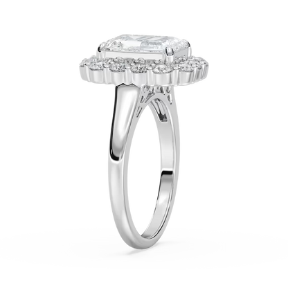 Thea Halo Emerald Engagement Ring