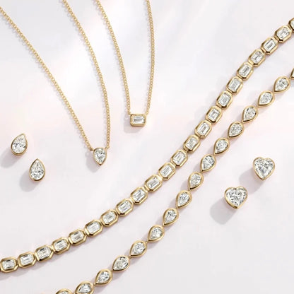 Lab Diamond Bezel Solitaire Pendant in 14K Yellow Gold