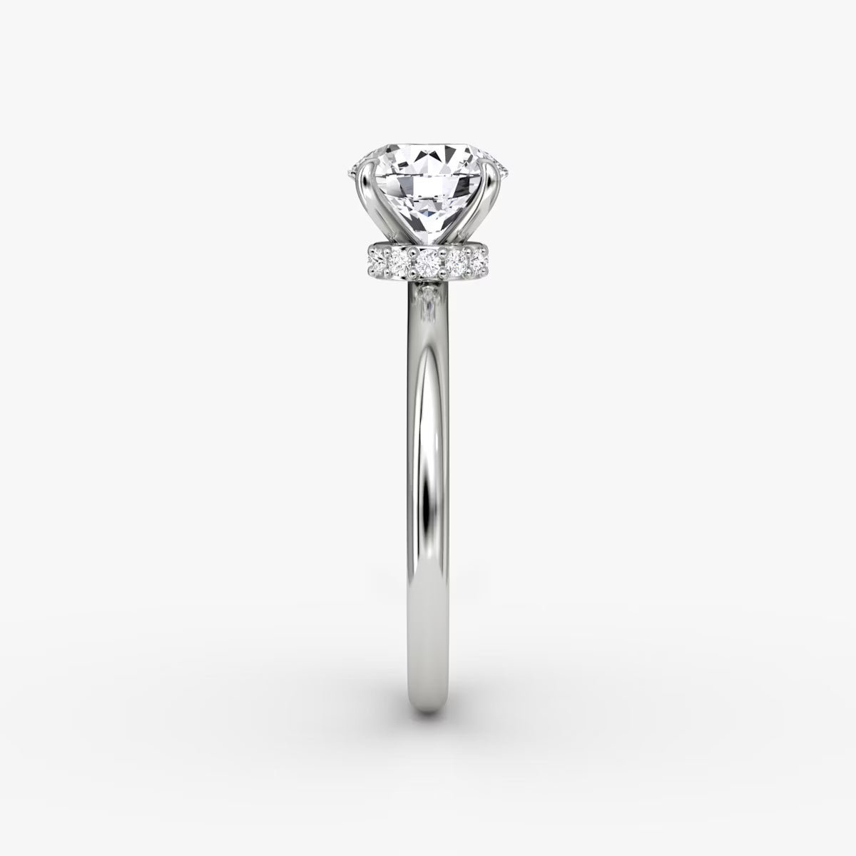 The Veiled Halo 1 Carat Round Brilliant Yellow Gold Engagement Ring