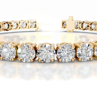 Belle 15 CT Round Tennis Lab Grown Diamond Bracelet - 14K Yellow Gold