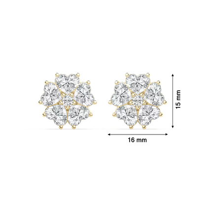 Lucky Heart Stud Earrings